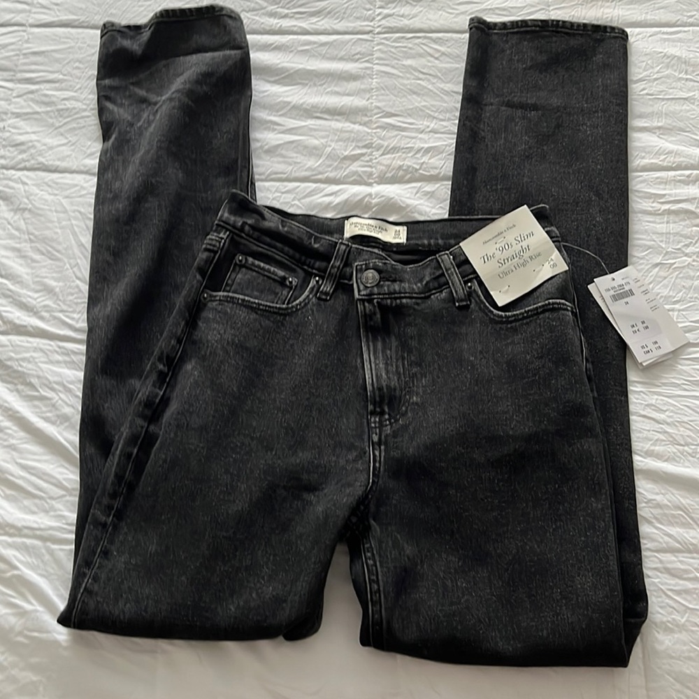Abercrombie black slim straight leg jeans